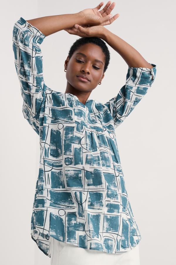 Op Art Organic Cotton Tunic Top