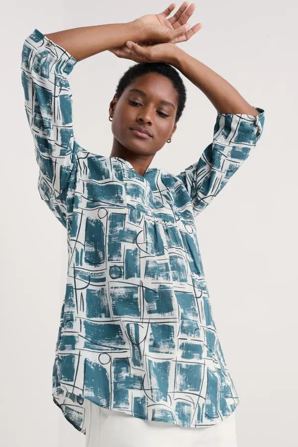 Op Art Organic Cotton Tunic Top