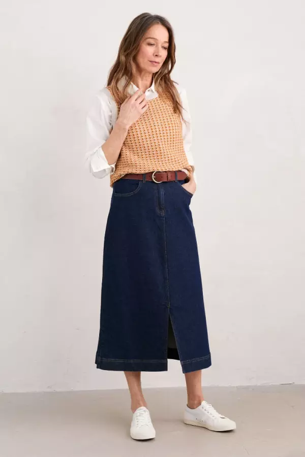 Bowline Denim Midi Skirt