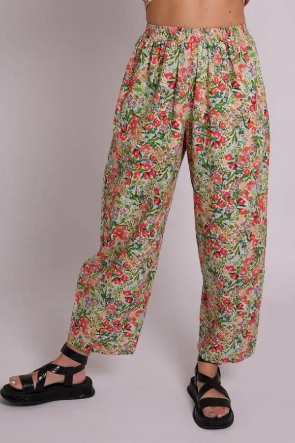 Peggy Floral Linen Trousers