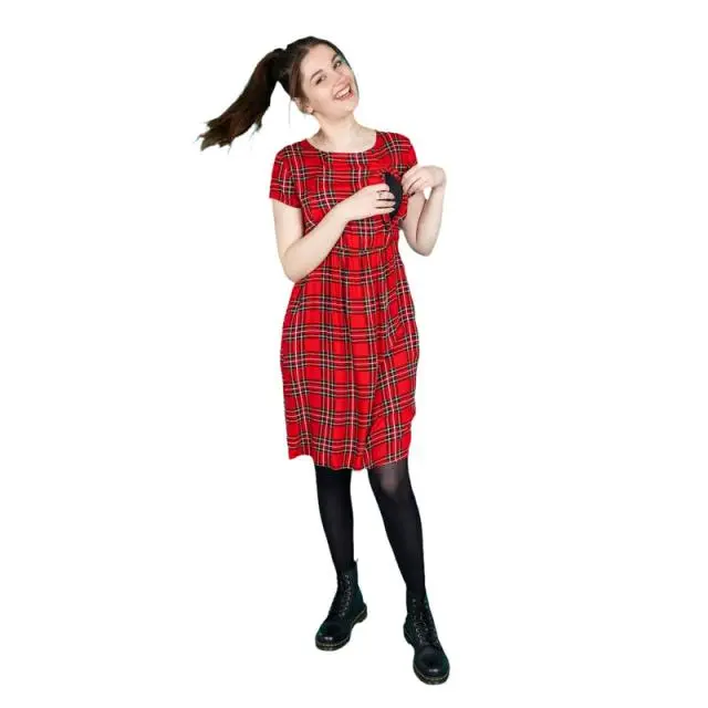 Tartan Breastfeeding Dress