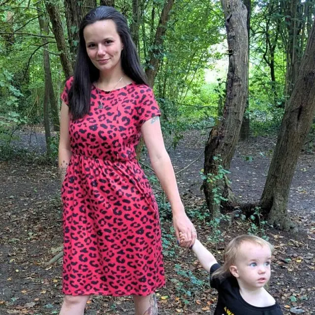 Red Leopard Print Breastfeeding Dress