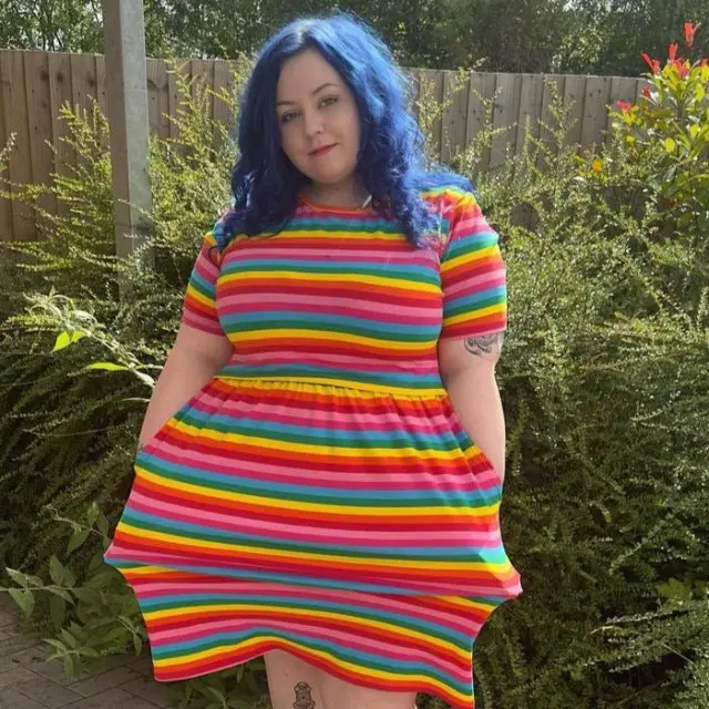 Rainbow Breastfeeding Skater Dress