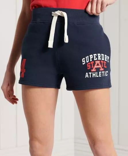 Pockets For Women - Superdry Women's Track & Field Shorts Blue / Regal Navy  