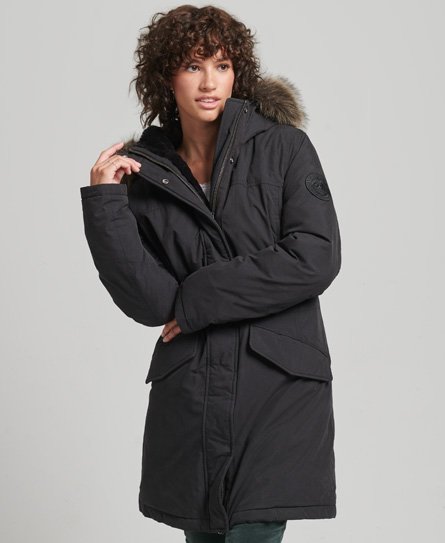 Women's Everest Faux Fur Hooded Parka Coat in Skylark Grey