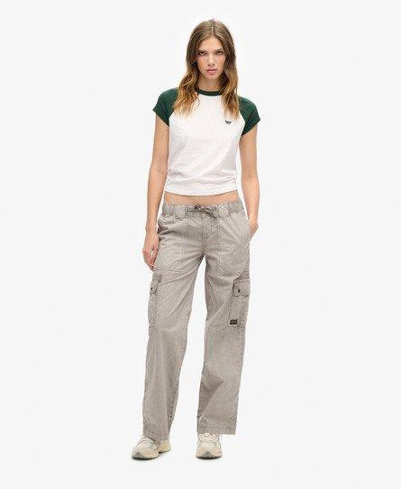 Superdry Women's Low Rise Utility Pants Grey / Opal Grey - 