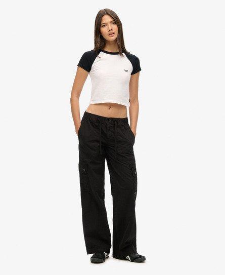 Superdry Women's Low Rise Utility Pants Black / Washed Black - 