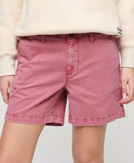 Superdry Women's Classic Chino Shorts Pink / Mauve Pink -
