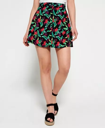 Superdry Women's 90's Maritime Button Skirt Multiple Colours / Tropical Hibiscus -