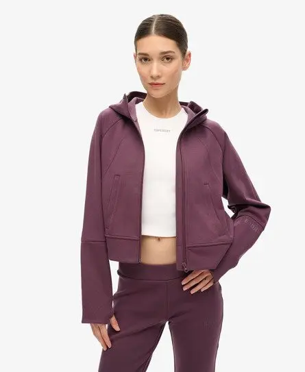 Superdry Women's Sport Tech Relaxed Zip Hoodie Purple / Smoky Aubergine Purple -