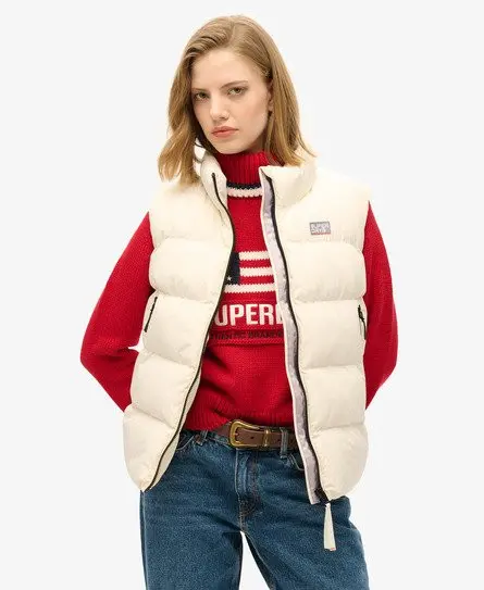 Superdry Women's Sports Puffer Gilet White / Off White -