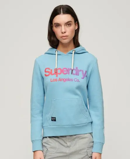 Superdry Women's Tonal Rainbow Hoodie Blue / Air Blue -