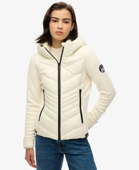 Superdry Women's Hooded Storm Fleece Jacket White / Off White -