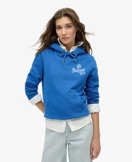 Superdry Women's Cooper Tonal Logo Hoodie Blue / Royal Mid Blue - 