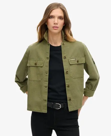 Superdry Women's St Tropez Military Overshirt Khaki / Wild Khaki -