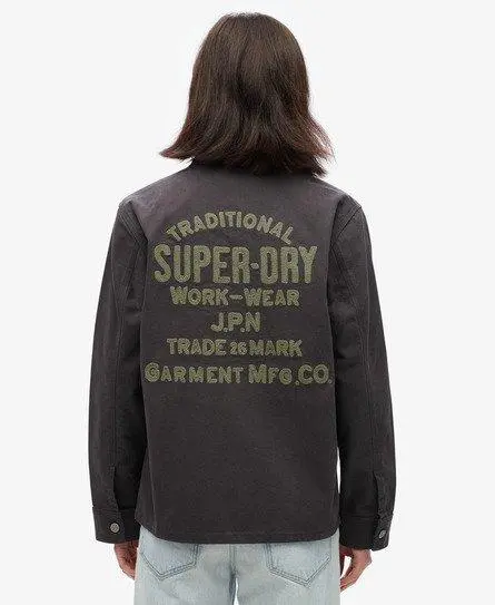 Superdry Women's Embroidered Chore Jacket Black / Blackboard - 