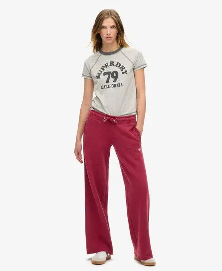 Superdry Women's Essential Logo Straight Joggers Red / Rich Burgundy -