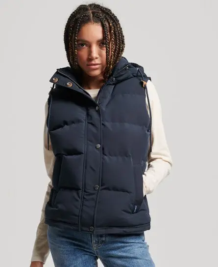 Superdry Women's Vintage Hooded Everest Gilet Navy / Eclipse Navy -