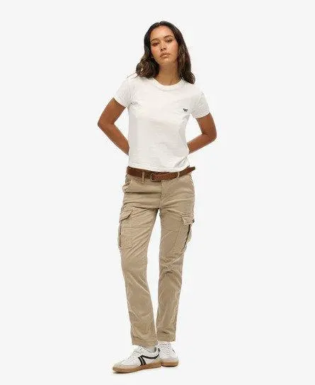 Superdry Women's Mid Rise Slim Cargo Pants Light Brown / Stonewash Taupe Brown - 