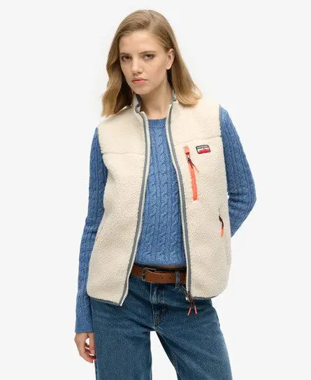 Superdry Women's Outdoor Fleece Gilet Cream / Ecru -