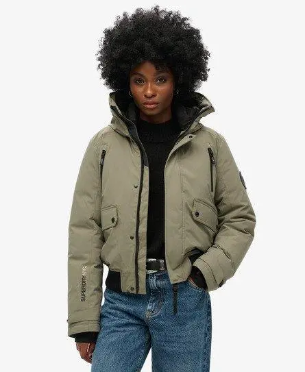 Superdry Women's City Padded Bomber Jacket Green / Dusty Olive Green -