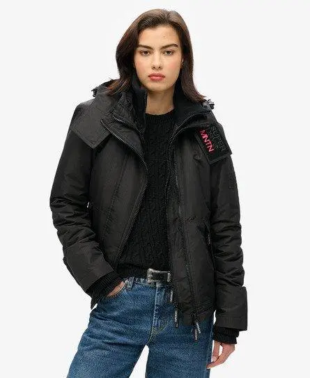 Superdry Women's Hooded Mountain Windbreaker Jacket Black -