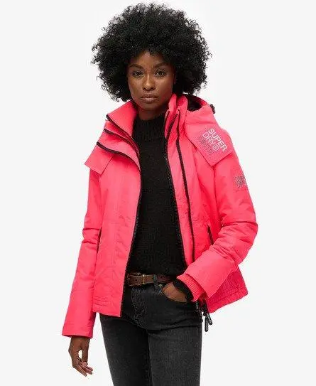 Superdry Women's Hooded Mountain Windbreaker Jacket Pink / Hyper Fire Pink -