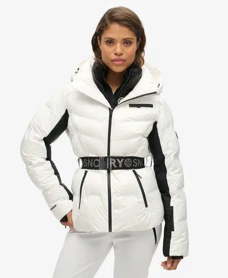 Superdry Women's Sport Ski Luxe Puffer Jacket White / Optic -