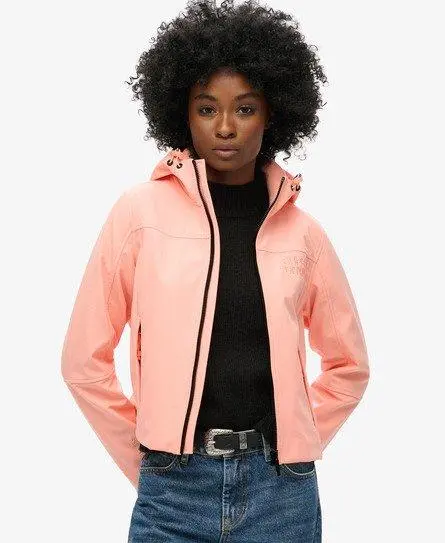 Superdry Women's Hooded Soft Shell Trekker Jacket Pink / Peach Pearl Pink -