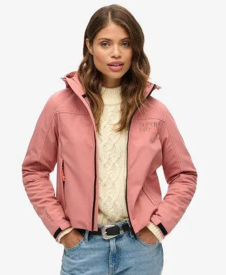 Superdry Women's Hooded Soft Shell Trekker Jacket Pink / Withered Rose -