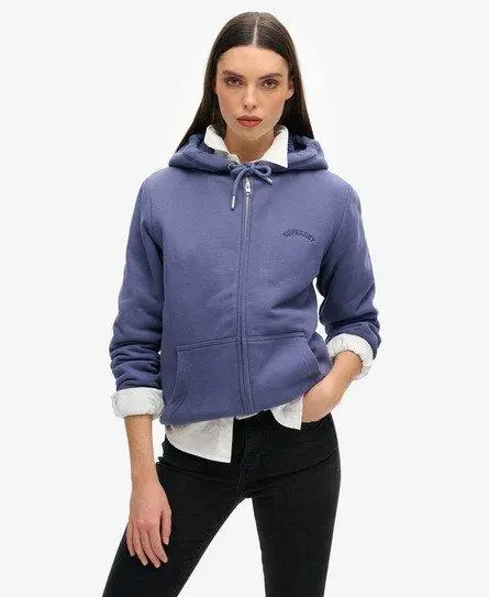 Superdry Women's Borg Lined Zip Hoodie Navy / Mariner Navy - 