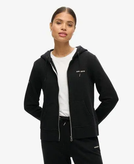 Superdry Women's Plain Zip Hoodie Black -