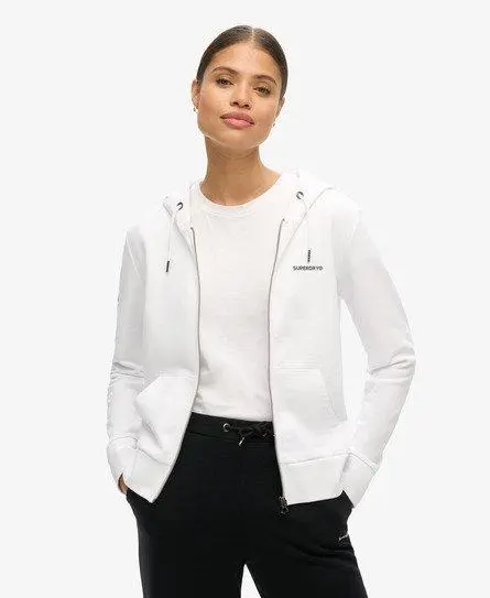 Superdry Women's Plain Zip Hoodie White / Optic -