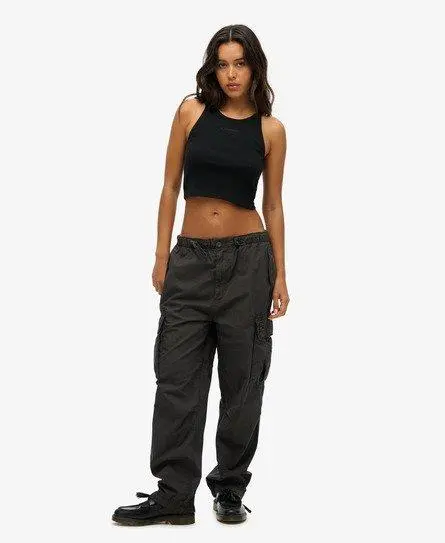 Superdry Women's Oversized Baggy Parachute Pants Black / Blackboard -