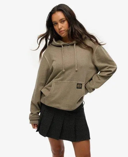 Superdry Women's Oversized Contrast Stitch Hoodie Brown / Washed Morel Brown -