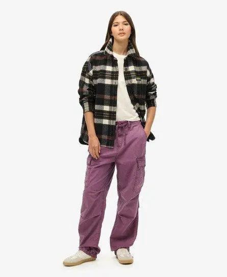 Superdry Women's Low Rise Parachute Cargo Pants Purple / Berry Conserve -