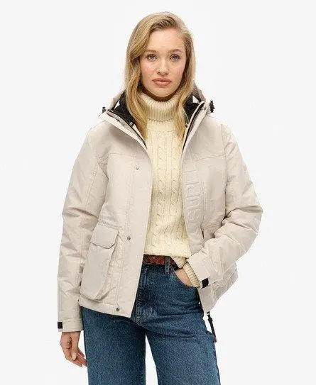 Superdry Women's Hood Ultimate Windbreaker Jacket Cream / Chateau Gray -