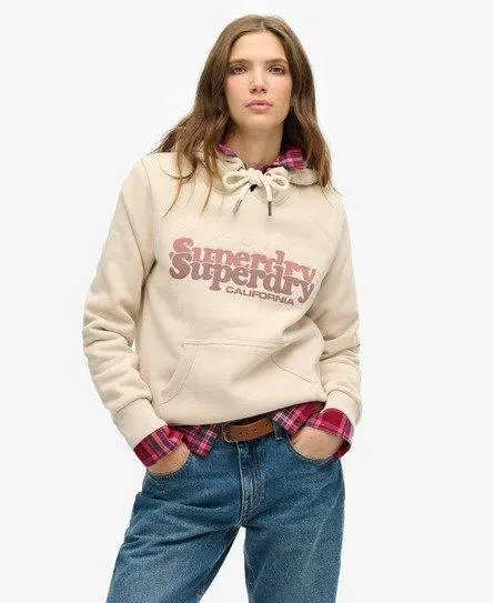 Superdry Women's Stacked Hoodie Grey / Off Grey -