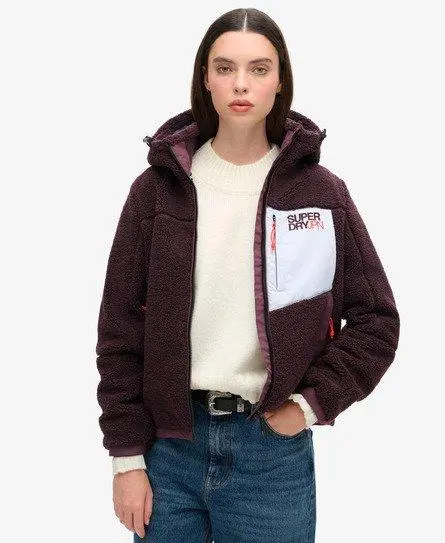 Superdry Women's Hooded Fleece Trekker Jacket Purple / Smoky Aubergine Purple - 