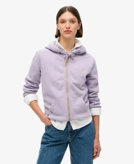 Superdry Women's Essential Logo Zip Hoodie Purple / Brassica Lilac -