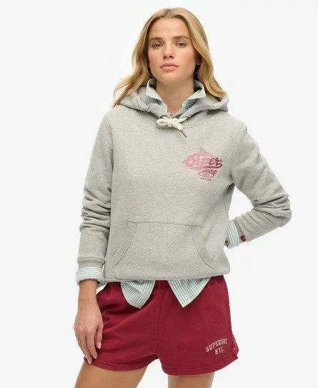 Superdry Women's Athletic Metallic Hoodie Grey / Grey Marl -