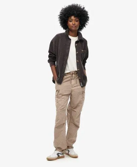 Superdry Women's Low Rise Parachute Cargo Pants Beige / Cinder -