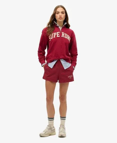 Superdry Women's Athletic Essentials Graphic Shorts Red / Bordeaux Red -