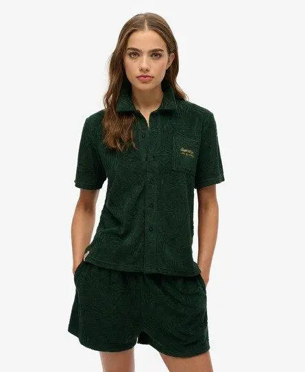 Superdry Women's Country Club Towelling Shirt Green / Enamel Green -