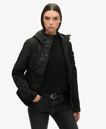 Superdry Women's Hooded Ultimate SD-Windcheater Jacket Black / Jet Black/Black - 