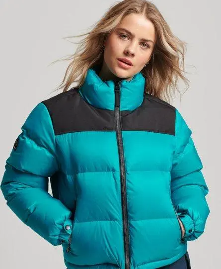 Superdry Women's Sportstyle Code Puffer Jacket Green / Tropical Green - 