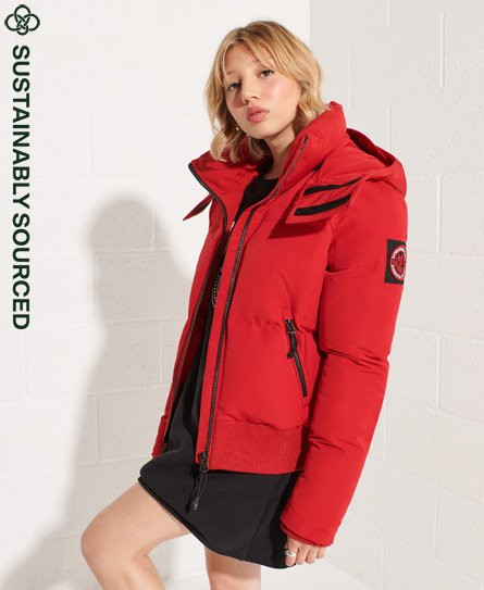 Superdry Women's Code Everest Bomber Jacket Red / Expedition Red - 