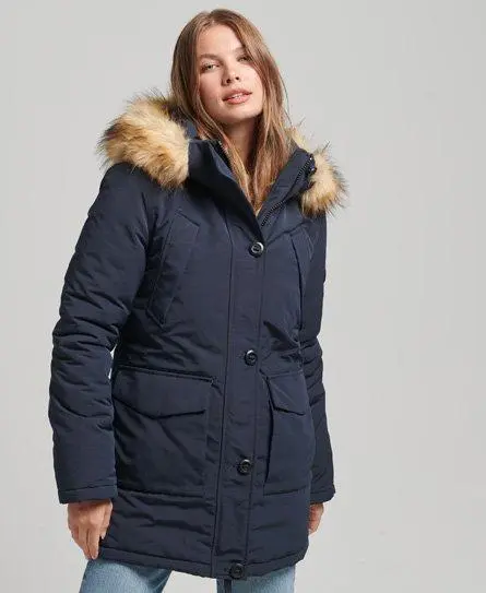 Superdry Women's Everest Parka Coat Navy / Nordic Chrome Navy - 