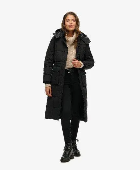 Superdry Women's Longline Everest Coat Black - 