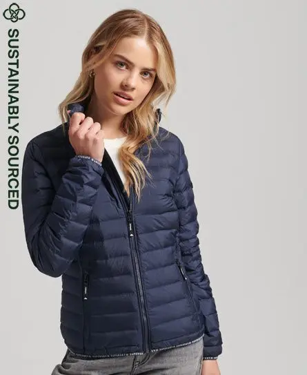 Superdry Women's Core Down Padded Jacket Navy / Eclipse Navy - 